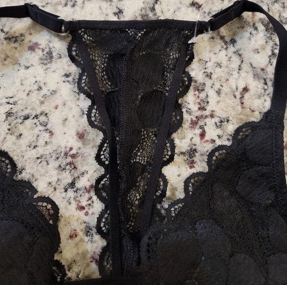 NWT Happy Coral black Lace Racerback Bra 34C - Picture 4 of 8
